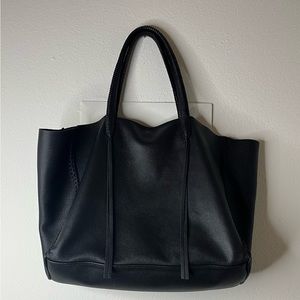 CALLISTA CRAFTS Tote Bag - Black Grained Leather, Handmade
